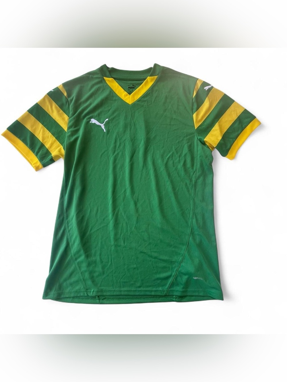 Puma DryCell Soccer Jersey Green Yellow Men’s M Athletic Shirt
